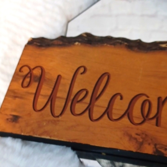 Wooden Look  Welcome To Our Home Plaque  16 Lx6 W - Picture 3 of 7